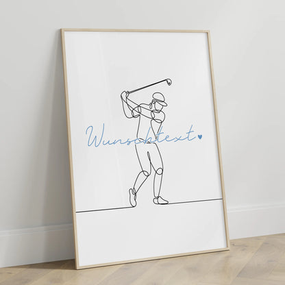 Lineart Poster Golf Geschenk Sohn & Bruder für Golfer Golferin golf