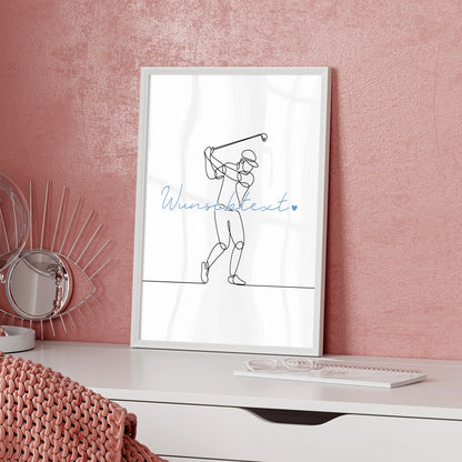 Lineart Poster Golf Geschenk Sohn & Bruder für Golfer Golferin golf