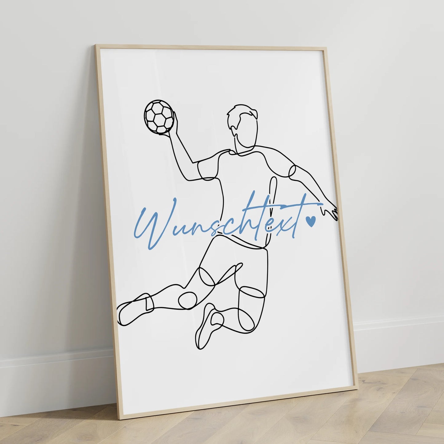 Personalisiertes Poster Lineart Handball Geschenk Sohn & Bruder für Handballer Handballerin Handball