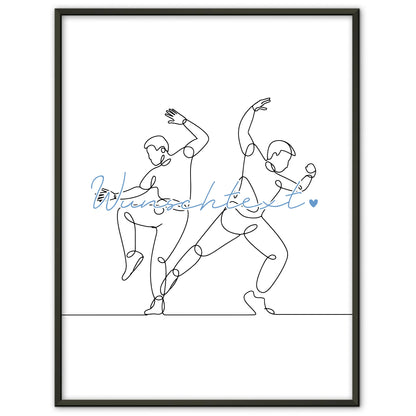 Lineart Poster Personalisiert Hip-Hop Geschenk Sohn & Bruder für Hip-Hop-Tänzer Hip-Hop-Tänzerin Hip hop