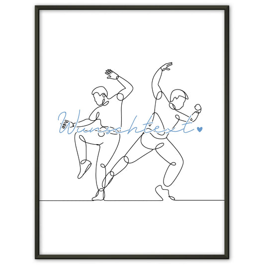 Lineart Poster Personalisiert Hip-Hop Geschenk Sohn & Bruder für Hip-Hop-Tänzer Hip-Hop-Tänzerin Hip hop