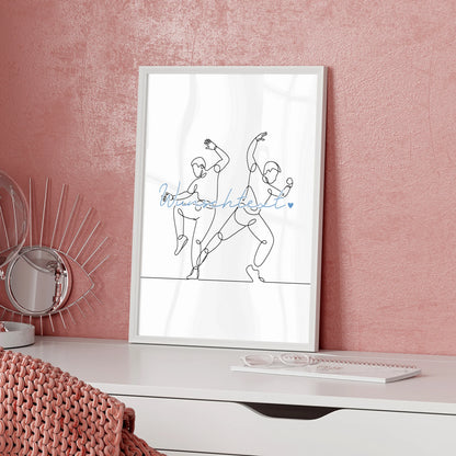 Lineart Poster Personalisiert Hip-Hop Geschenk Sohn & Bruder für Hip-Hop-Tänzer Hip-Hop-Tänzerin Hip hop