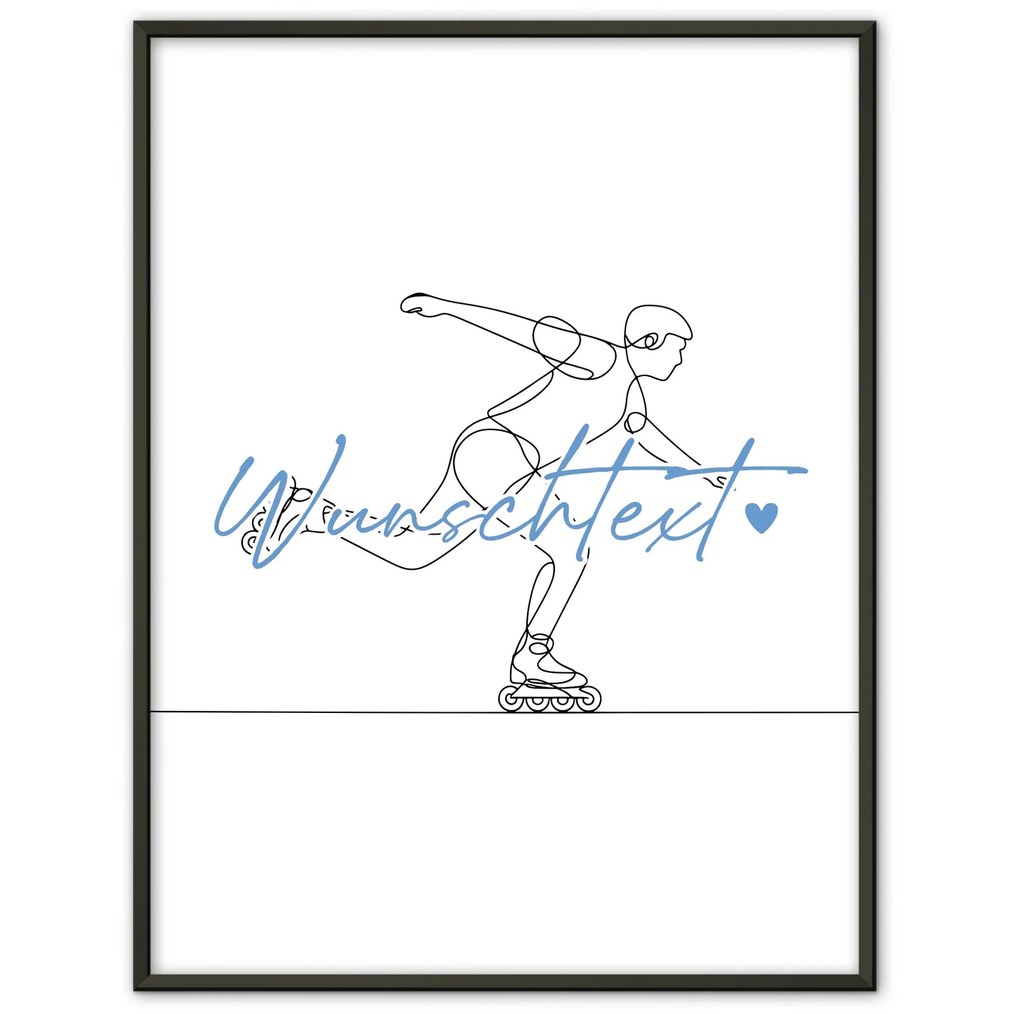 Lineart Poster Inline-Skaten Geschenk Sohn & Bruder für Inline-Skater Inline-Skaterin Inline skating