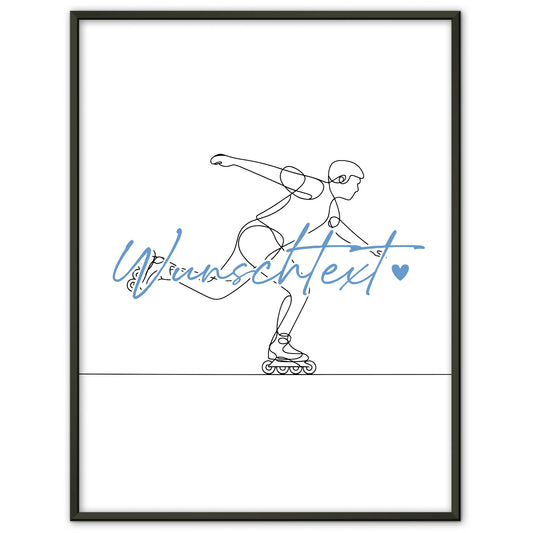 Lineart Poster Inline-Skaten Geschenk Sohn & Bruder für Inline-Skater Inline-Skaterin Inline skating