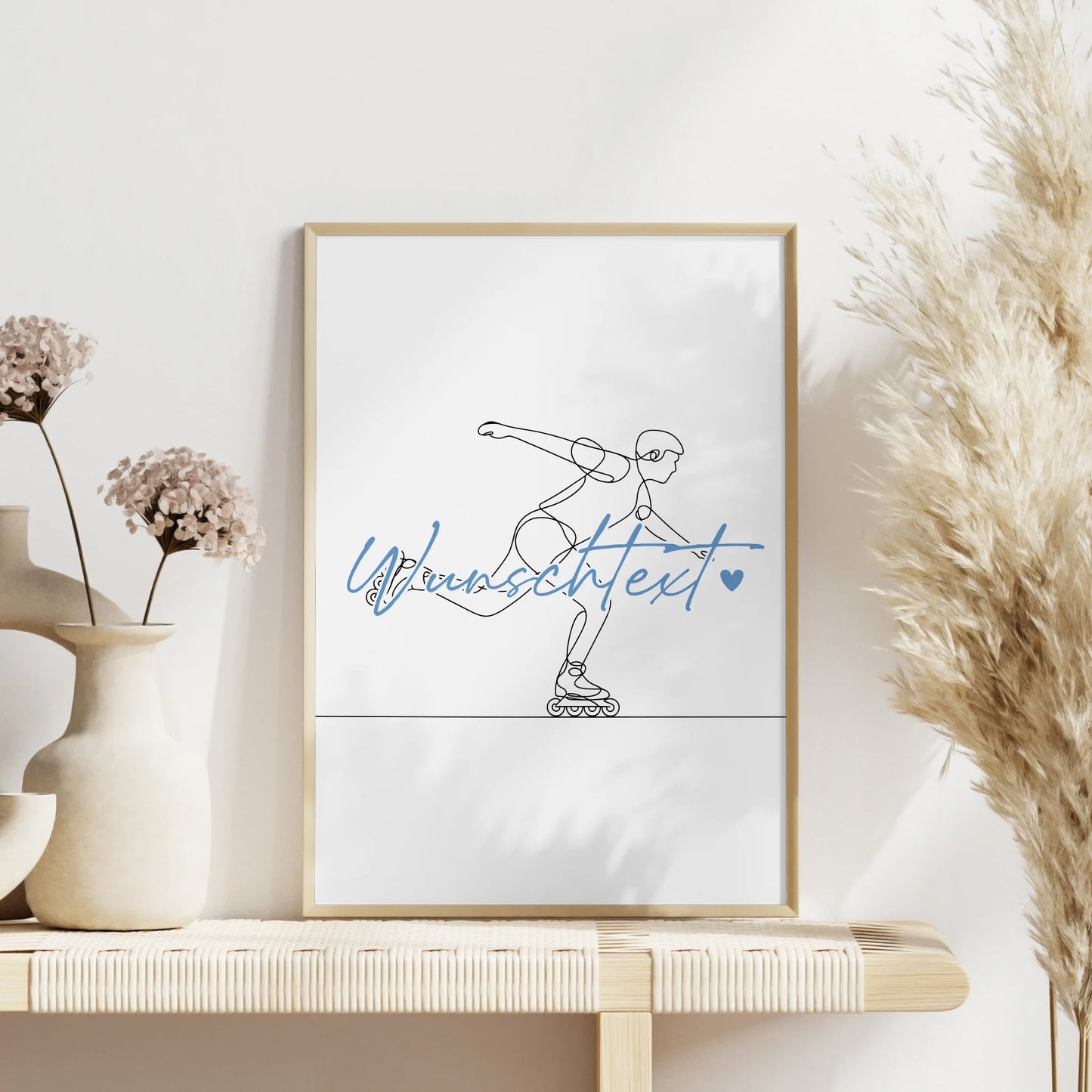 Lineart Poster Inline-Skaten Geschenk Sohn & Bruder für Inline-Skater Inline-Skaterin Inline skating