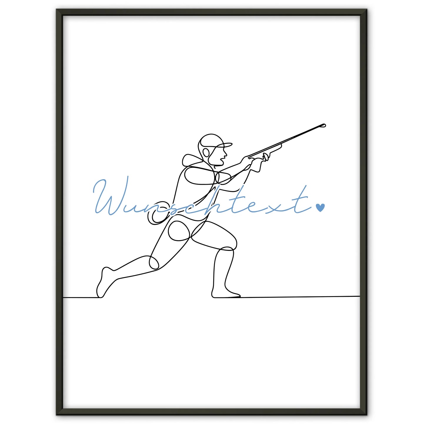 Personalisiertes Poster Lineart Jagen Geschenk Sohn & Bruder für Jäger Jägerin hunting