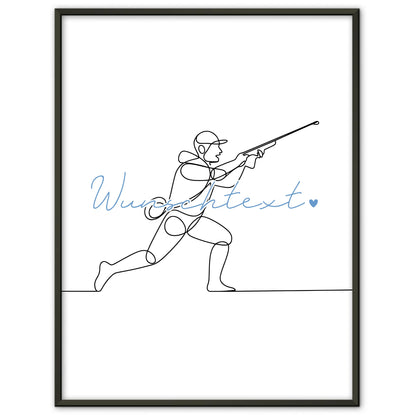 Personalisiertes Poster Lineart Jagen Geschenk Sohn & Bruder für Jäger Jägerin hunting