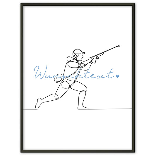 Personalisiertes Poster Lineart Jagen Geschenk Sohn & Bruder für Jäger Jägerin hunting