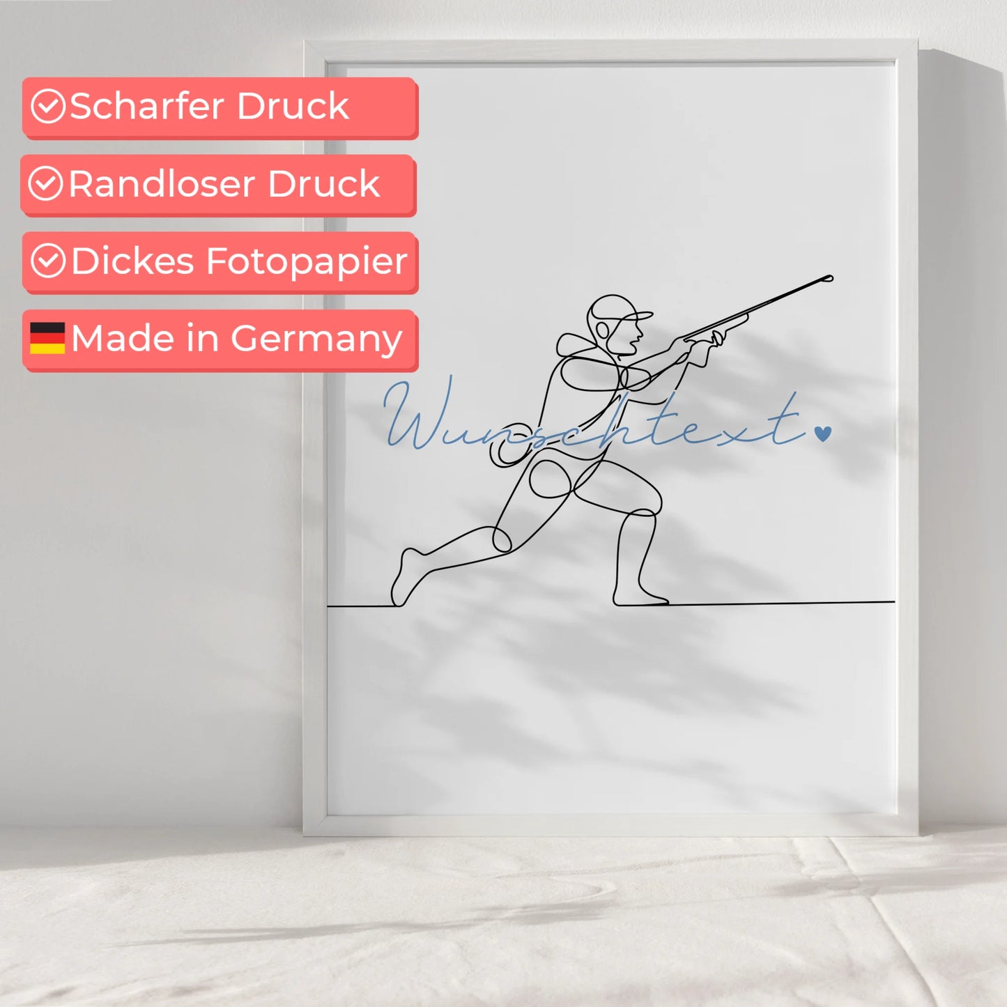 Personalisiertes Poster Lineart Jagen Geschenk Sohn & Bruder für Jäger Jägerin hunting