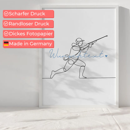 Personalisiertes Poster Lineart Jagen Geschenk Sohn & Bruder für Jäger Jägerin hunting