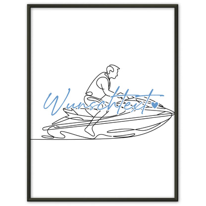 Lineart Poster Personalisiert Jetskifahren Geschenk Sohn & Bruder für Jetskifahrer Jetskifahrerin Jet skiing