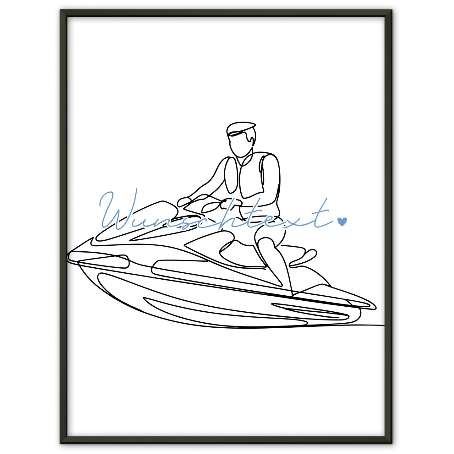 Lineart Poster Jetskifahren Geschenk Sohn & Bruder für Jetskifahrer Jetskifahrerin Jet skiing