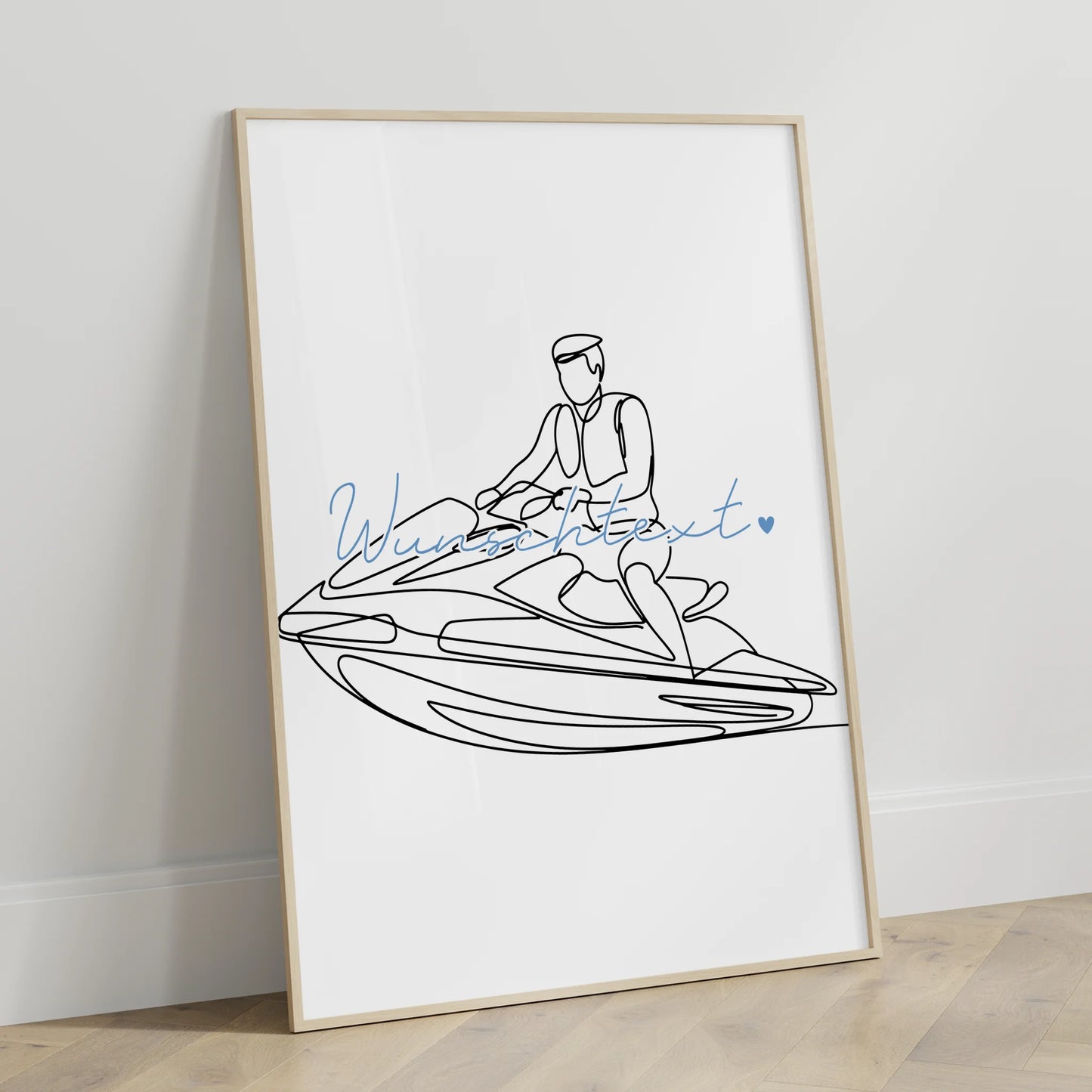 Lineart Poster Jetskifahren Geschenk Sohn & Bruder für Jetskifahrer Jetskifahrerin Jet skiing