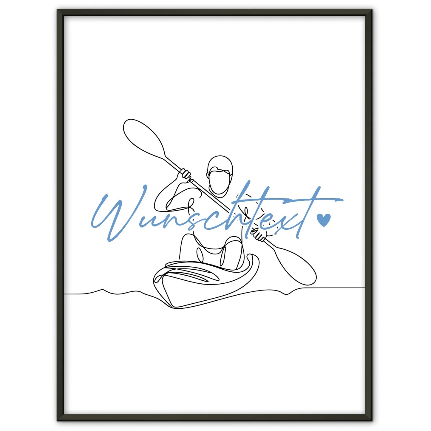 Personalisiertes Poster Lineart Kajakfahren Geschenk Sohn & Bruder für Kajakfahrer Kajakfahrerin Kayaking