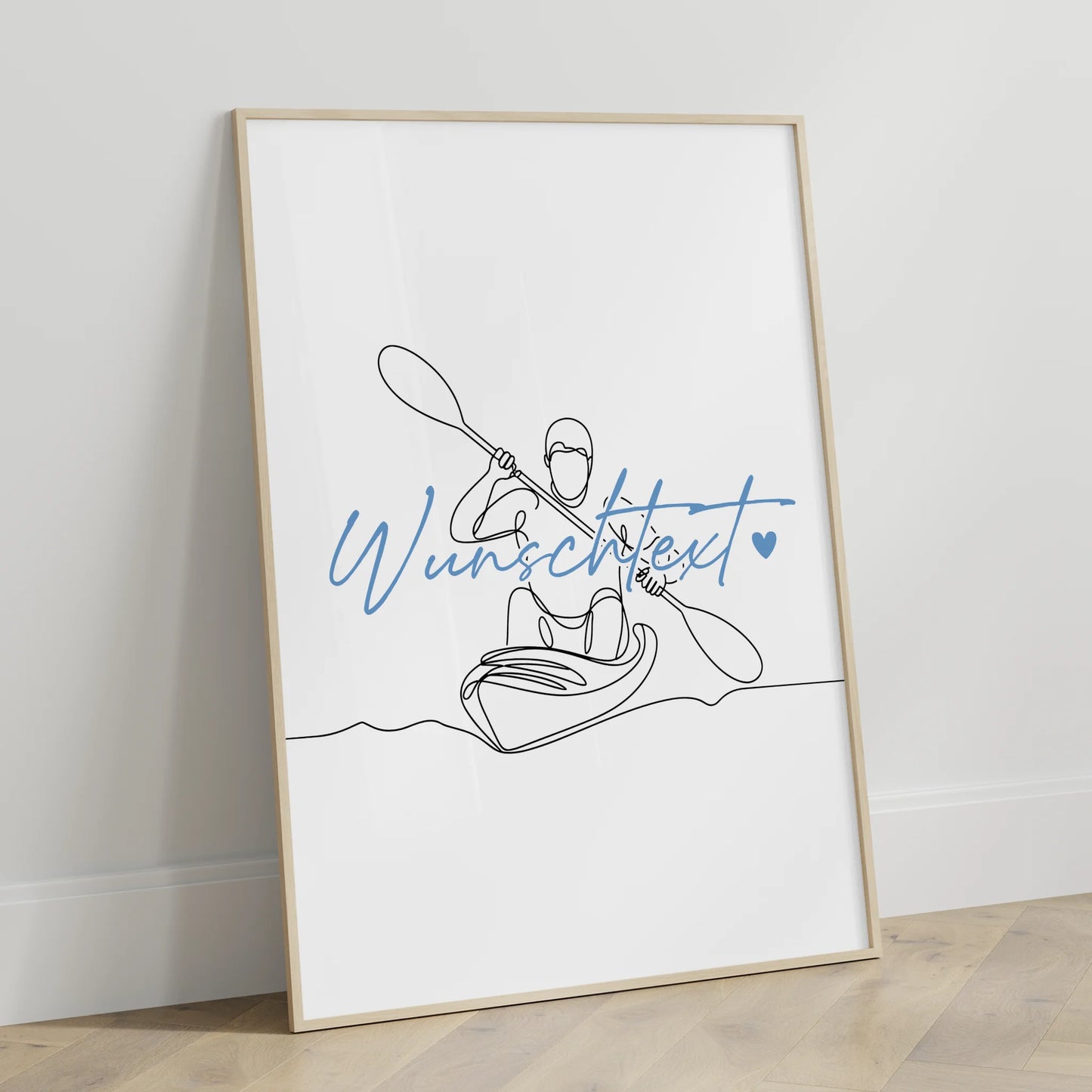Personalisiertes Poster Lineart Kajakfahren Geschenk Sohn & Bruder für Kajakfahrer Kajakfahrerin Kayaking