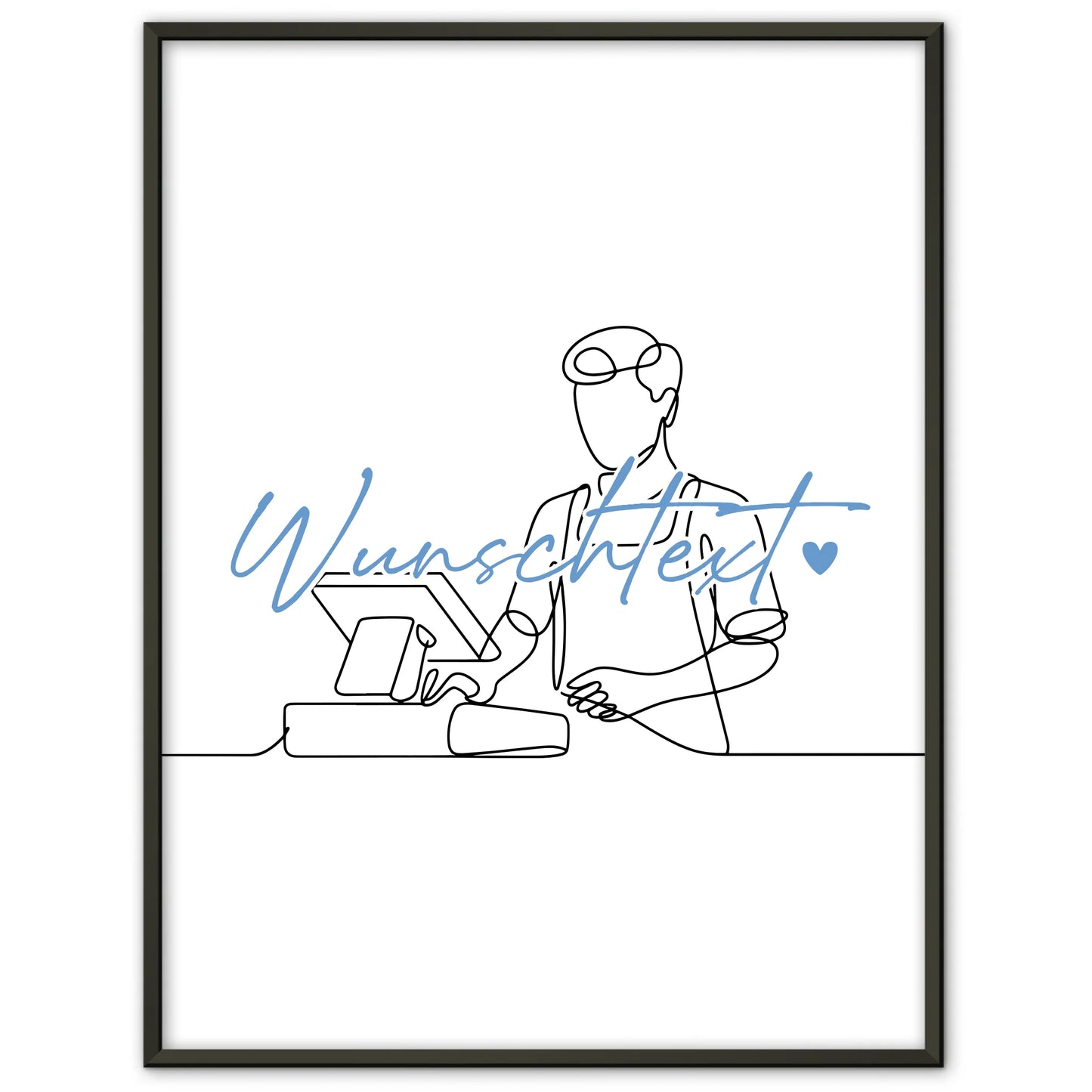 Lineart Poster Kassierer Geschenk Sohn & Bruder für Kassierer Kassiererin cashier