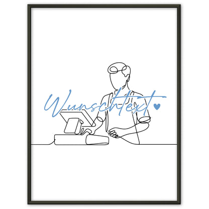Lineart Poster Kassierer Geschenk Sohn & Bruder für Kassierer Kassiererin cashier