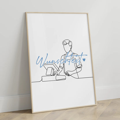 Lineart Poster Kassierer Geschenk Sohn & Bruder für Kassierer Kassiererin cashier