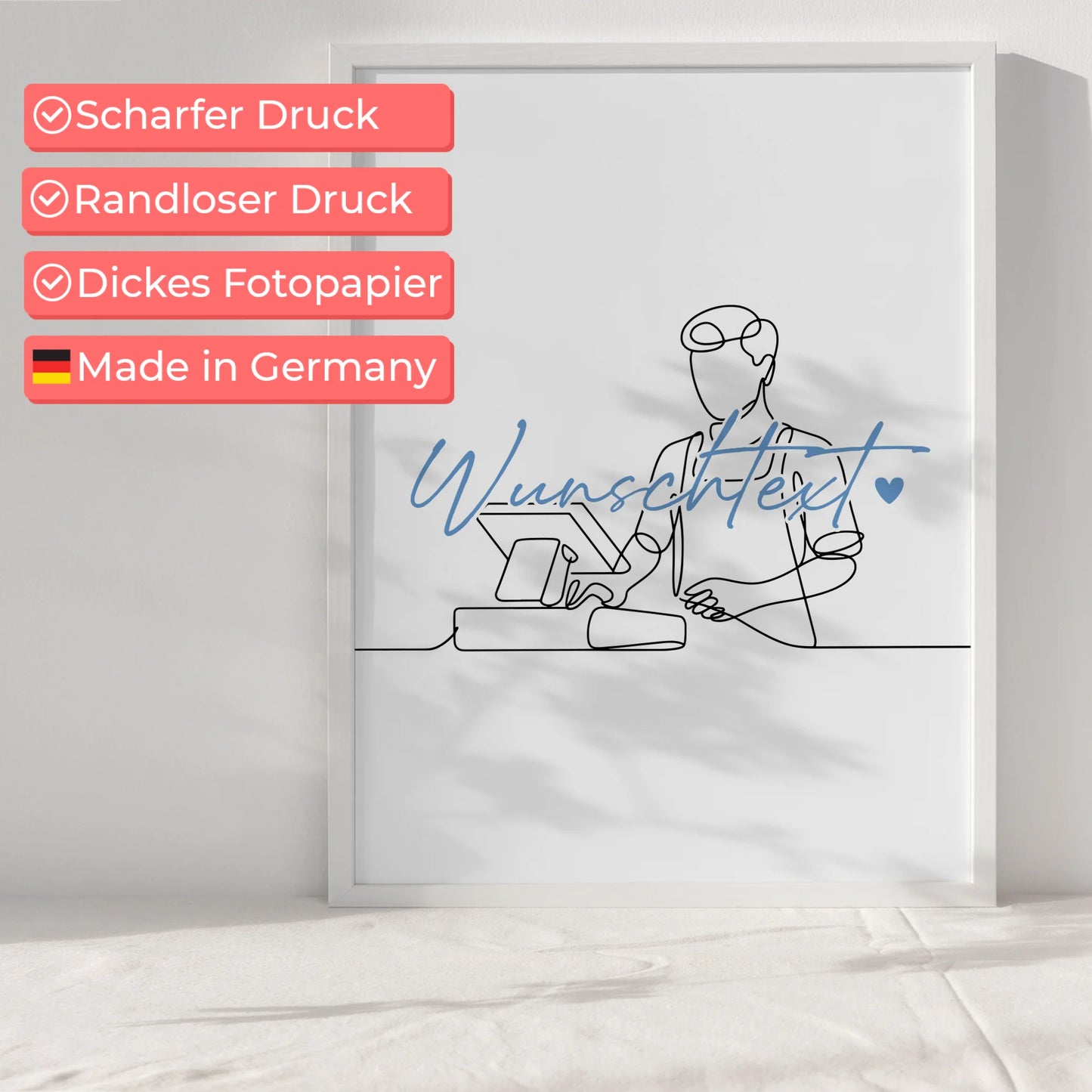 Lineart Poster Kassierer Geschenk Sohn & Bruder für Kassierer Kassiererin cashier