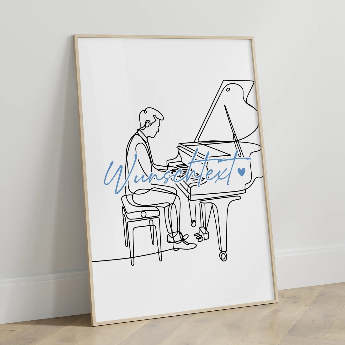 Lineart Poster Personalisiert Klavier Geschenk Sohn & Bruder für Pianist Pianistin Piano