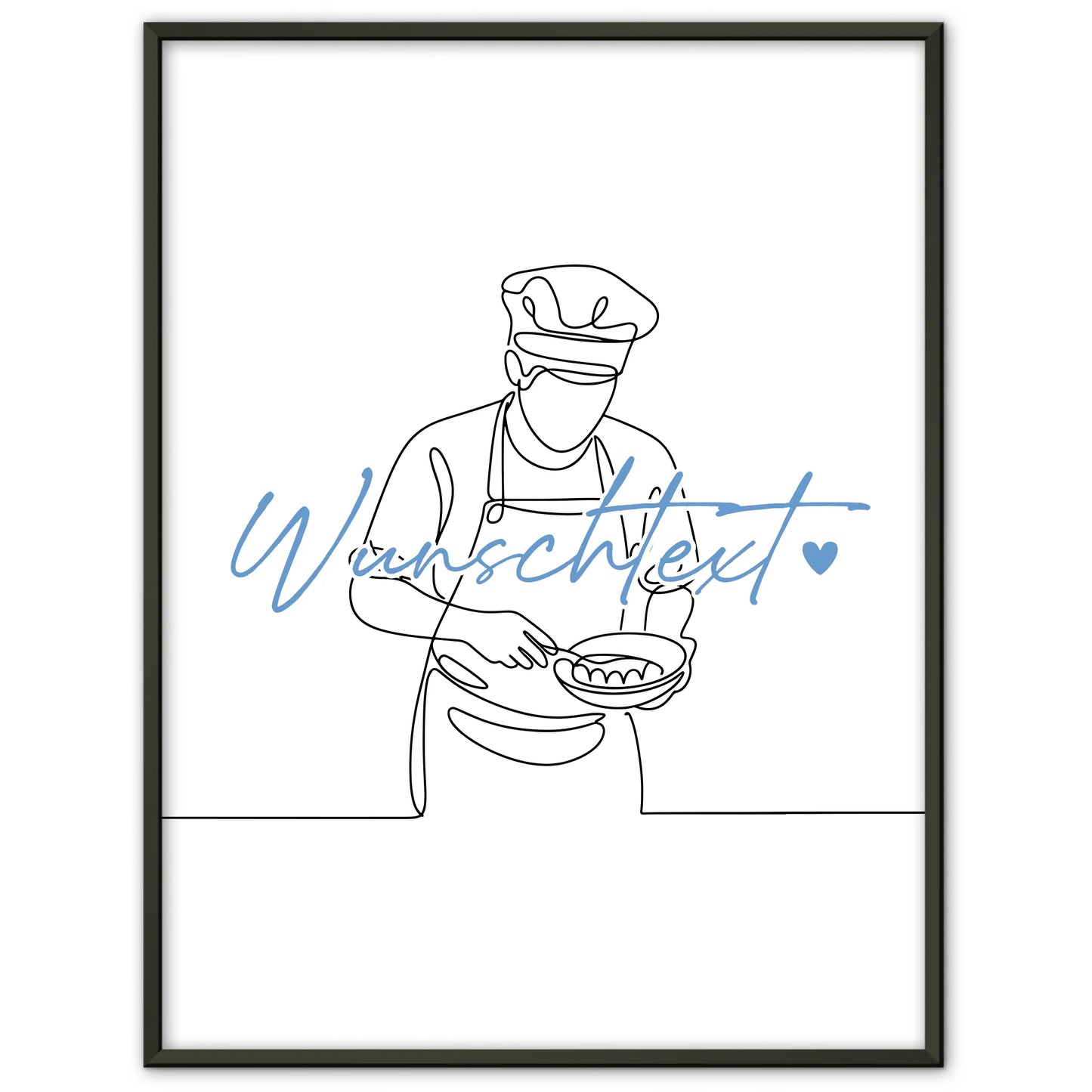 Personalisiertes Poster Lineart Konditor Geschenk Sohn & Bruder für Konditor Konditorin confectioner