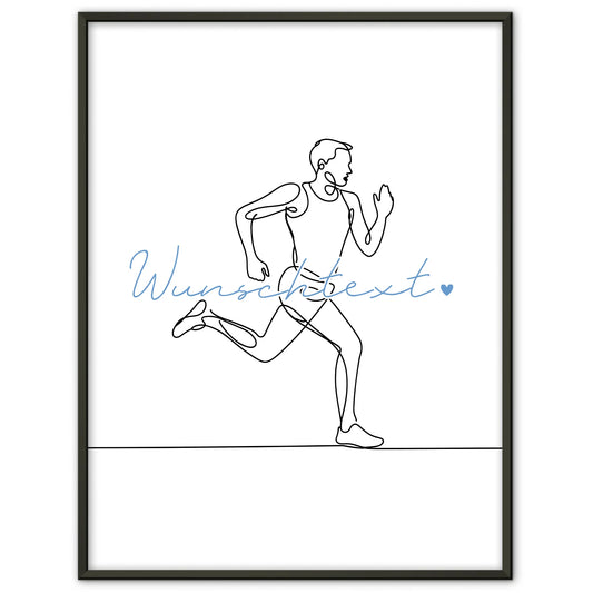 Lineart Poster Personalisiert Marathon Geschenk Sohn & Bruder für Marathonläufer Marathonläuferin Marathon