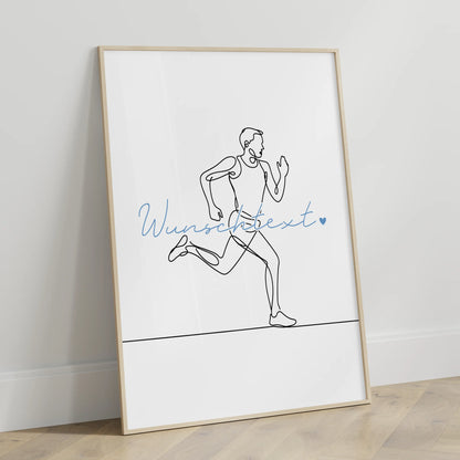 Lineart Poster Personalisiert Marathon Geschenk Sohn & Bruder für Marathonläufer Marathonläuferin Marathon