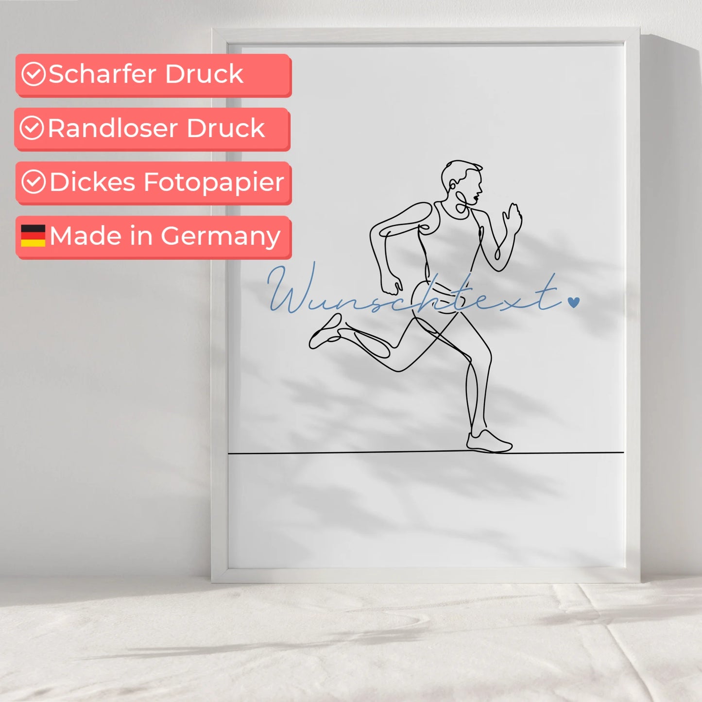 Lineart Poster Personalisiert Marathon Geschenk Sohn & Bruder für Marathonläufer Marathonläuferin Marathon