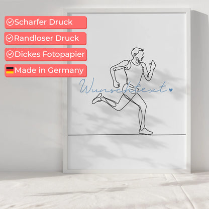 Lineart Poster Personalisiert Marathon Geschenk Sohn & Bruder für Marathonläufer Marathonläuferin Marathon