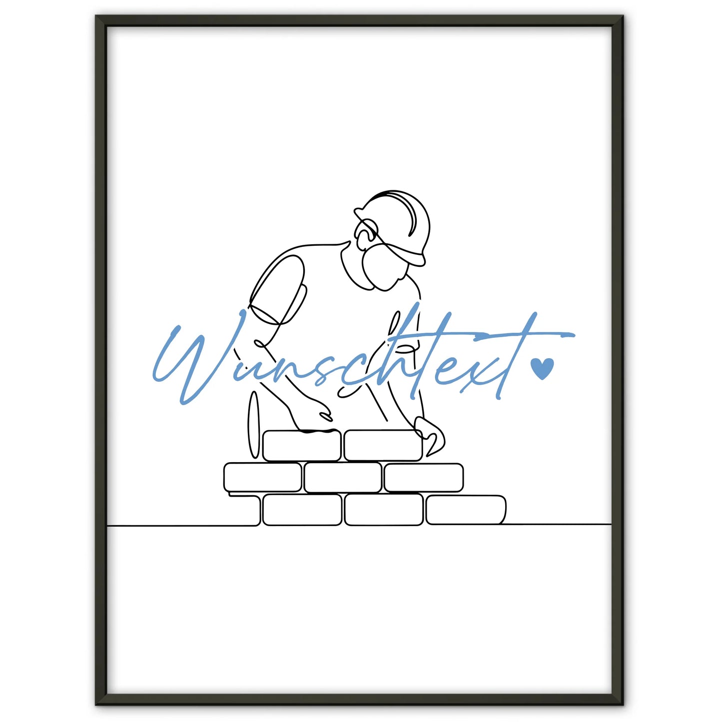Lineart Poster Maurer Geschenk Sohn & Bruder für Maurer Maurerin Bricklayer