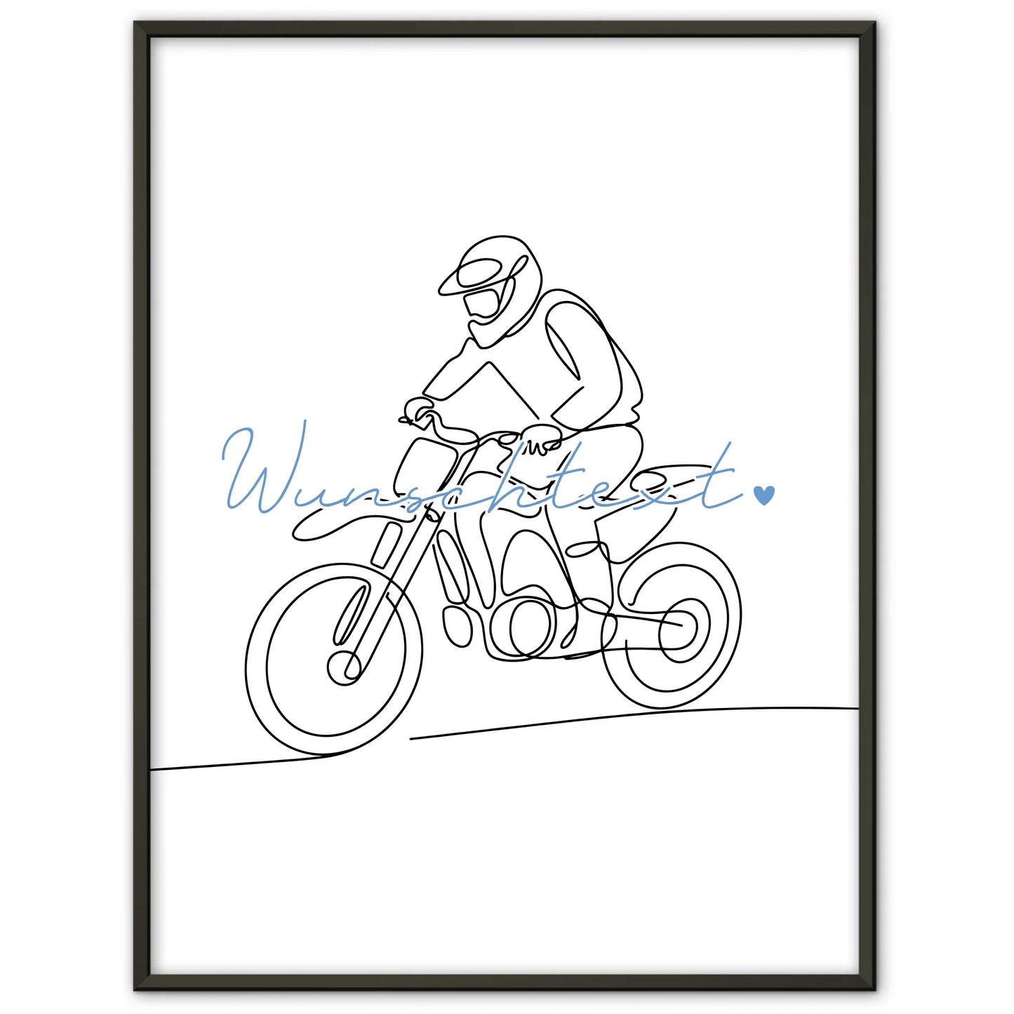Personalisiertes Poster Lineart Motocross Geschenk Sohn & Bruder für Motocrosser Motocrosserin Motocross