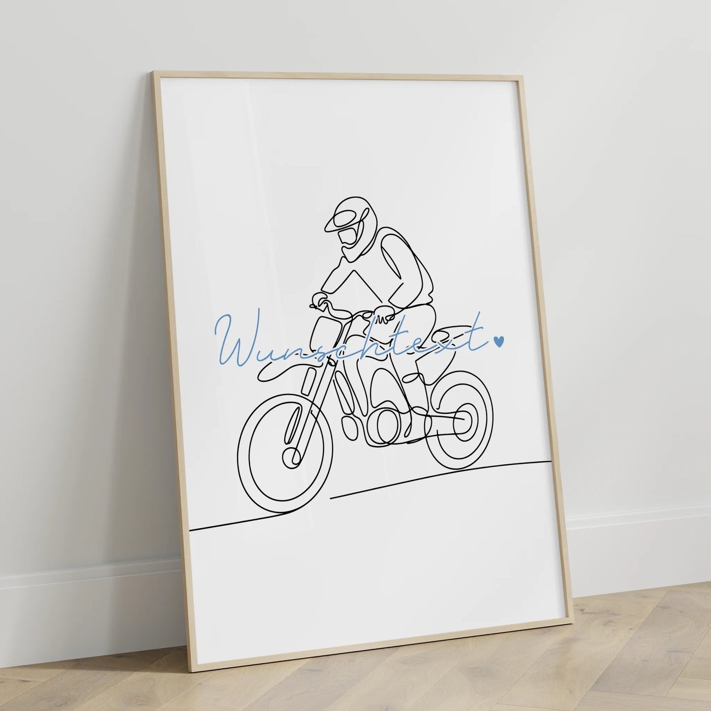 Personalisiertes Poster Lineart Motocross Geschenk Sohn & Bruder für Motocrosser Motocrosserin Motocross