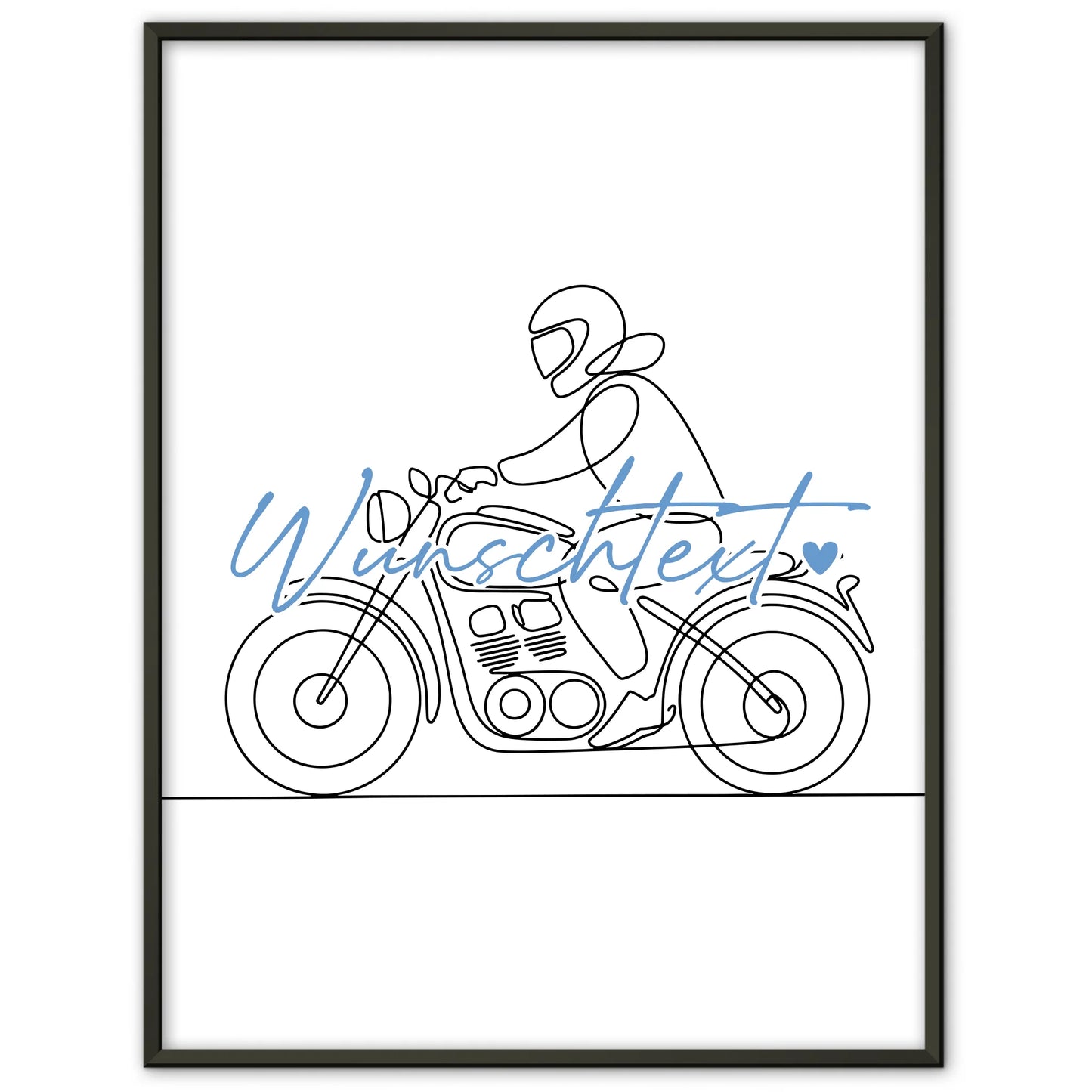 Lineart Poster Personalisiert Motorradfahren Geschenk Sohn & Bruder für Motorradfahrer Motorradfahrerin Motorcycling