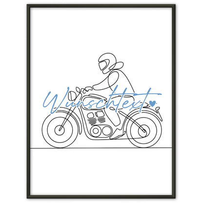 Lineart Poster Personalisiert Motorradfahren Geschenk Sohn & Bruder für Motorradfahrer Motorradfahrerin Motorcycling