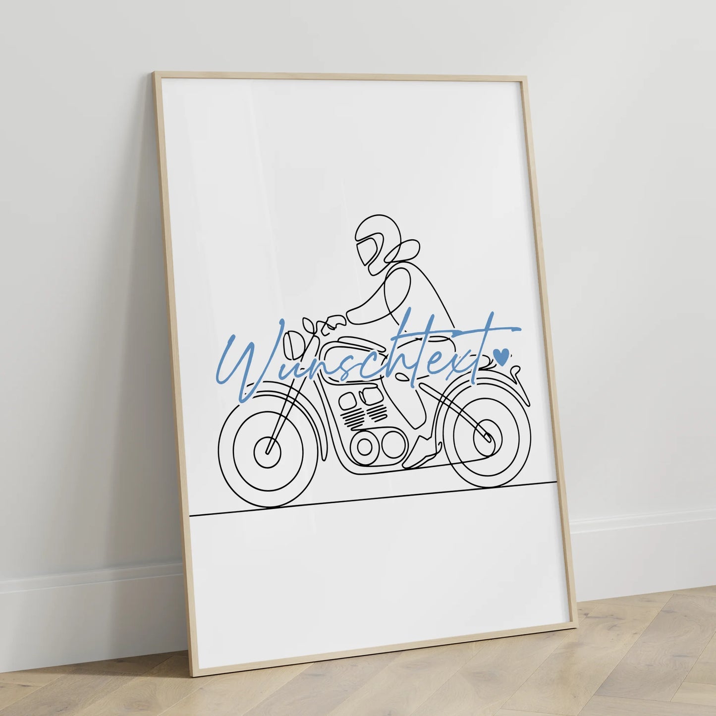 Lineart Poster Personalisiert Motorradfahren Geschenk Sohn & Bruder für Motorradfahrer Motorradfahrerin Motorcycling