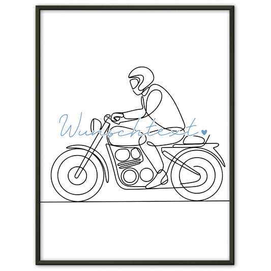 Lineart Poster Motorradfahren Geschenk Sohn & Bruder für Motorradfahrer Motorradfahrerin Motorcycling