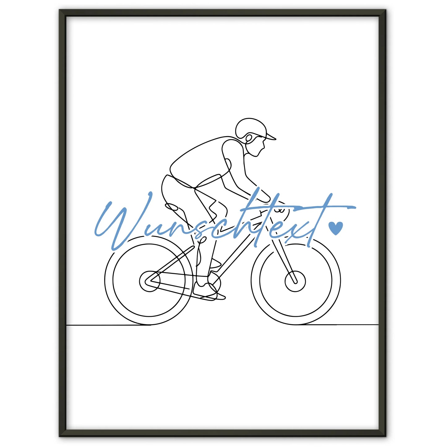 Personalisiertes Poster Lineart Mountainbiken Geschenk Sohn & Bruder für Mountainbiker Mountainbikerin Mountain biking