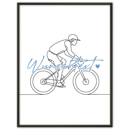 Personalisiertes Poster Lineart Mountainbiken Geschenk Sohn & Bruder für Mountainbiker Mountainbikerin Mountain biking