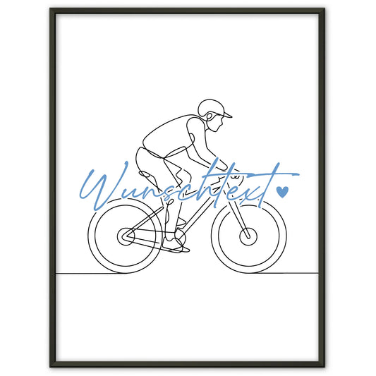 Personalisiertes Poster Lineart Mountainbiken Geschenk Sohn & Bruder für Mountainbiker Mountainbikerin Mountain biking