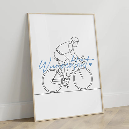 Lineart Poster Radfahren Geschenk Sohn & Bruder für Radfahrer Radfahrerin Ride a bike