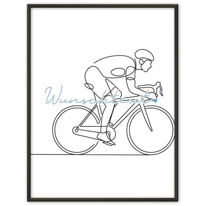 Personalisiertes Poster Lineart Rennradfahren Geschenk Sohn & Bruder für Rennradfahrer Rennradfahrerin Road cycling