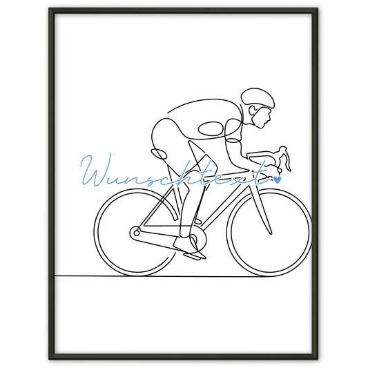 Personalisiertes Poster Lineart Rennradfahren Geschenk Sohn & Bruder für Rennradfahrer Rennradfahrerin Road cycling