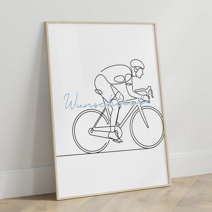 Personalisiertes Poster Lineart Rennradfahren Geschenk Sohn & Bruder für Rennradfahrer Rennradfahrerin Road cycling
