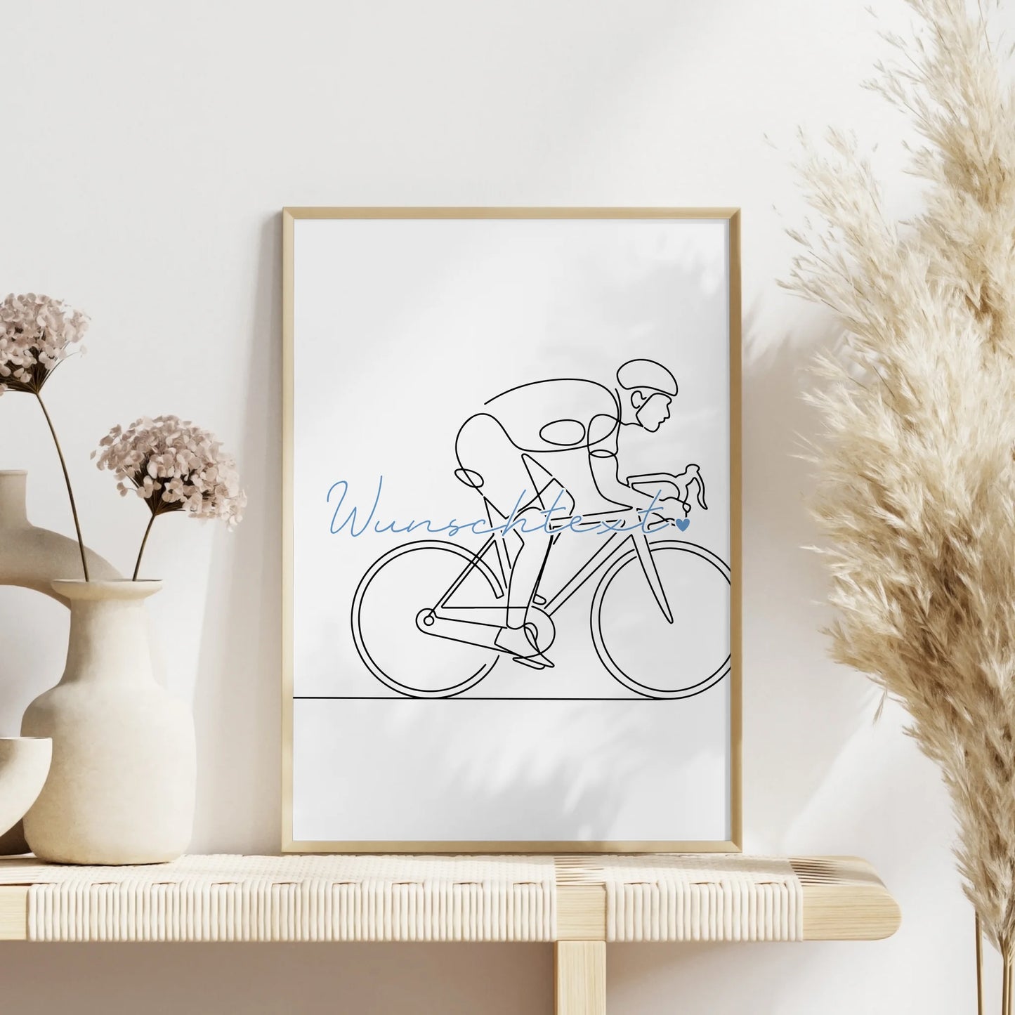 Personalisiertes Poster Lineart Rennradfahren Geschenk Sohn & Bruder für Rennradfahrer Rennradfahrerin Road cycling