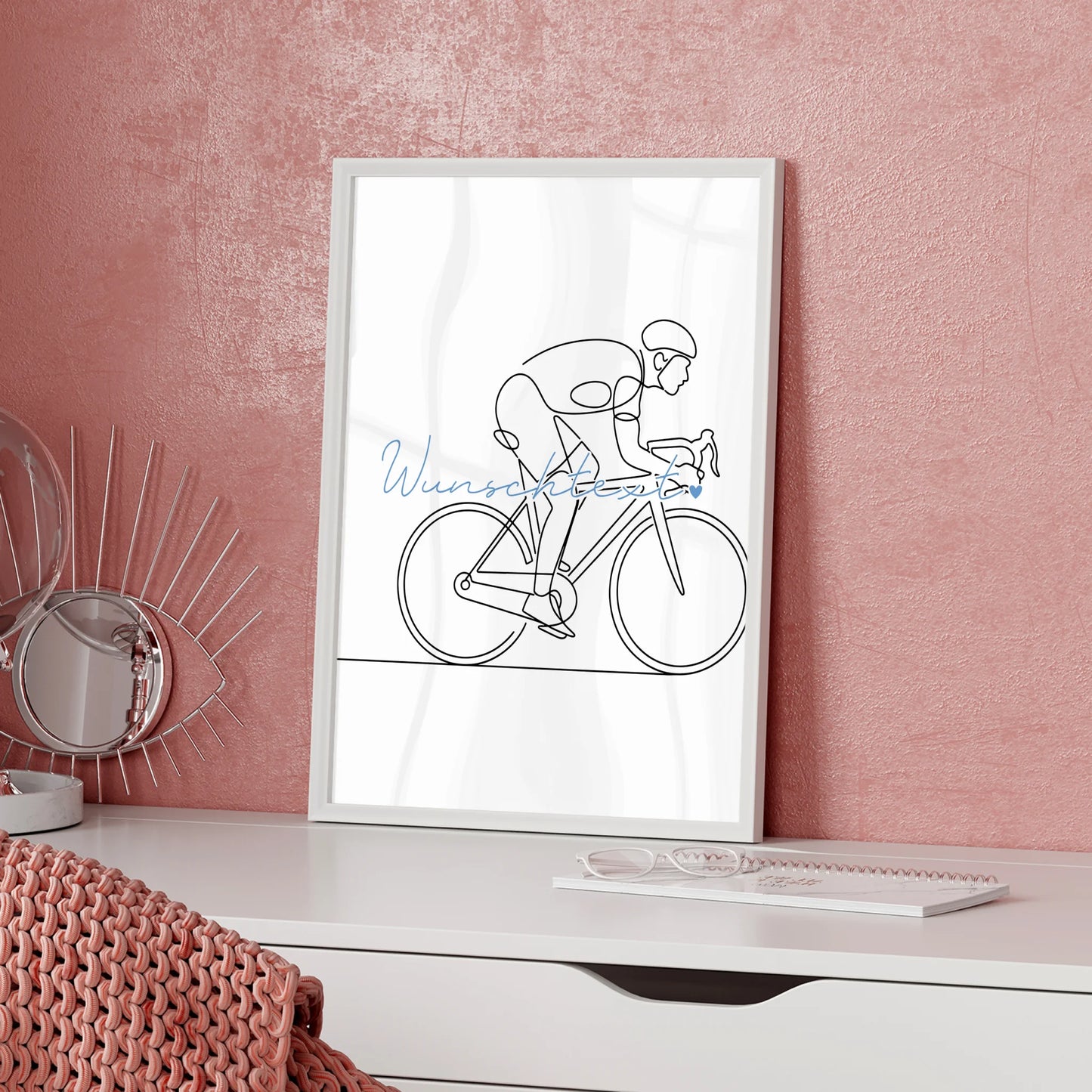 Personalisiertes Poster Lineart Rennradfahren Geschenk Sohn & Bruder für Rennradfahrer Rennradfahrerin Road cycling