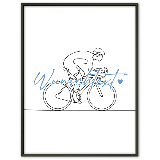 Lineart Poster Personalisiert Rennradfahren Geschenk Sohn & Bruder für Rennradfahrer Rennradfahrerin Road cycling