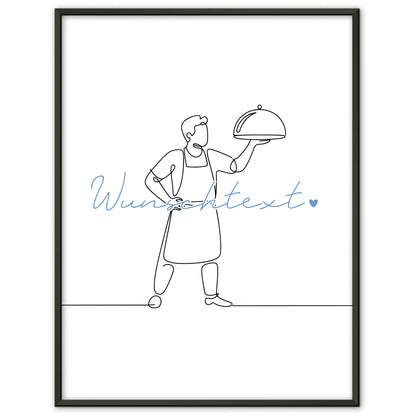 Lineart Poster Restaurantfachmann Geschenk Sohn & Bruder für Restaurantfachmann Restaurantfachfrau Restaurant professional