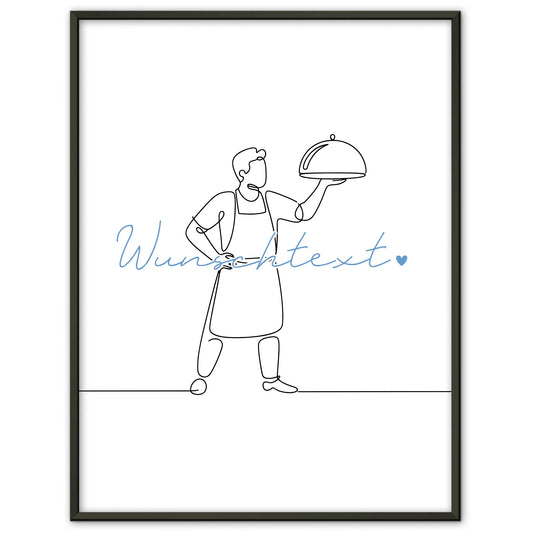 Lineart Poster Restaurantfachmann Geschenk Sohn & Bruder für Restaurantfachmann Restaurantfachfrau Restaurant professional