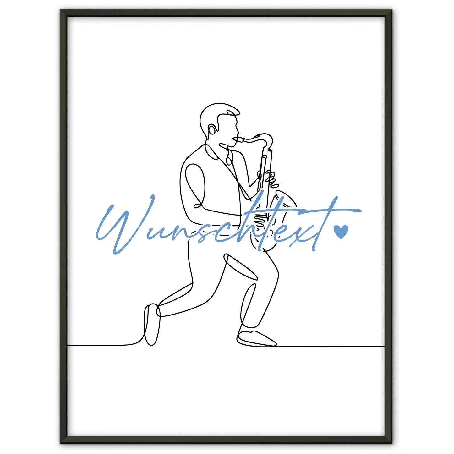 Personalisiertes Poster Lineart Saxophon Geschenk Sohn & Bruder für Saxophonist Saxophonistin saxophone