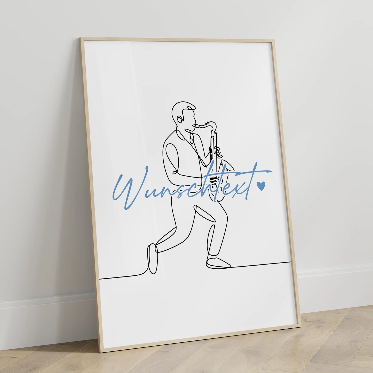 Personalisiertes Poster Lineart Saxophon Geschenk Sohn & Bruder für Saxophonist Saxophonistin saxophone